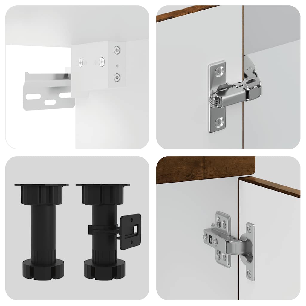 Set Mobili da Cucina 4 pz Porto Rovere Fumo Legno Multistrato 3314876