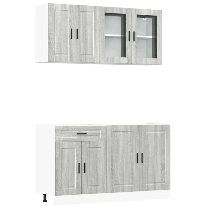Set Mobili da Cucina 4 pz Porto Grigio Sonoma in Truciolato 3314877
