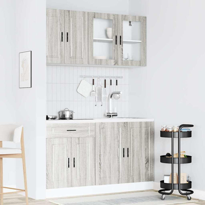 Set Mobili da Cucina 4 pz Porto Grigio Sonoma in Truciolato 3314877