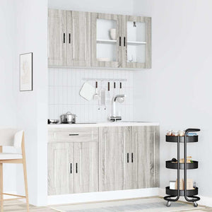 vidaXL Set Mobili da Cucina 4 pz Porto Grigio Sonoma in Truciolato
