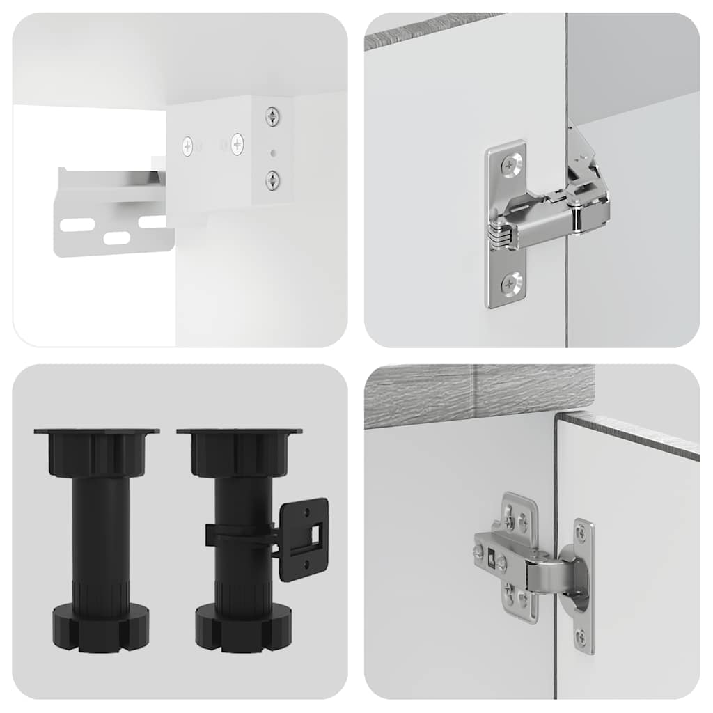 Set Mobili da Cucina 4 pz Porto Grigio Sonoma in Truciolato 3314877