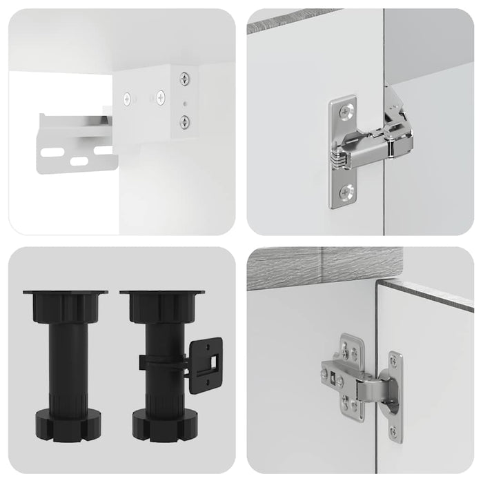 Set Mobili da Cucina 4 pz Porto Grigio Sonoma in Truciolato 3314877