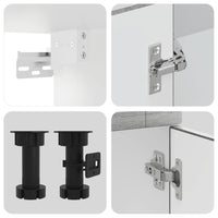 vidaXL Set Mobili da Cucina 4 pz Porto Grigio Sonoma in Truciolato