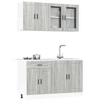 Set Mobili da Cucina 4 pz Porto Grigio Sonoma in Truciolato 3314877