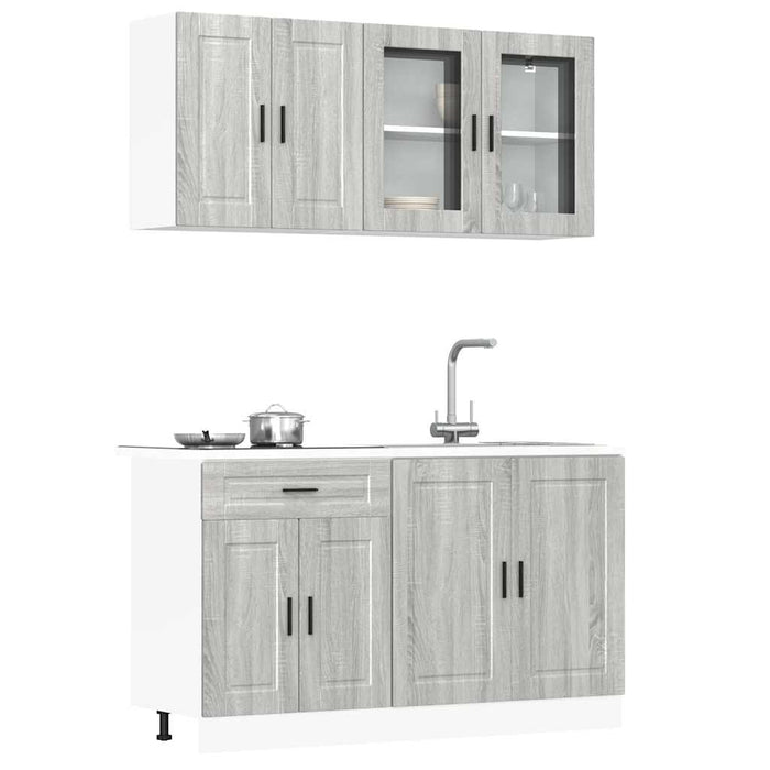 Set Mobili da Cucina 4 pz Porto Grigio Sonoma in Truciolato 3314877