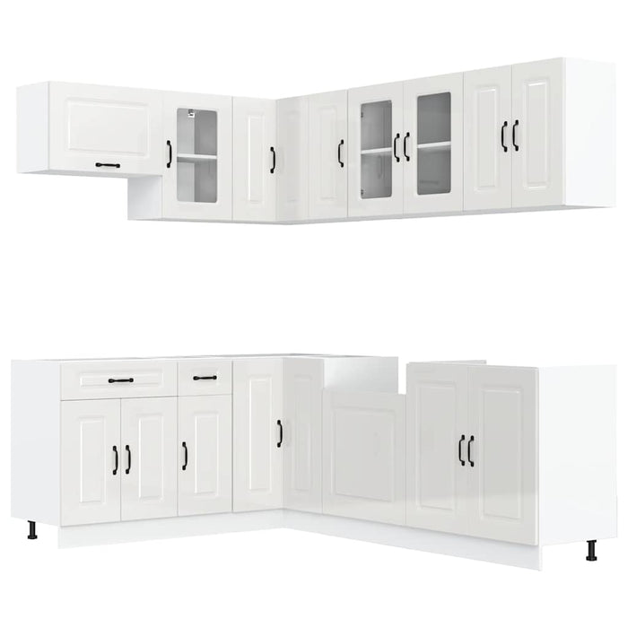 vidaXL Set Mobili da Cucina 11 pz Kalmar Bianchi Lucido in Truciolato