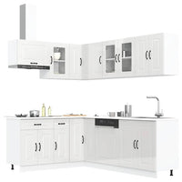 vidaXL Set Mobili da Cucina 11 pz Kalmar Bianchi Lucido in Truciolato
