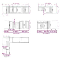 Set Mobili da Cucina 11 pz Lucca Neri Legno Multistrato