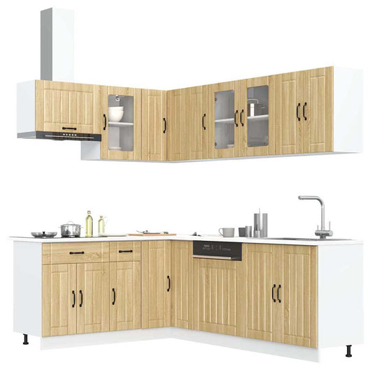 vidaXL Set Mobili da Cucina 11 pz Lucca Rovere Sonoma in Truciolato