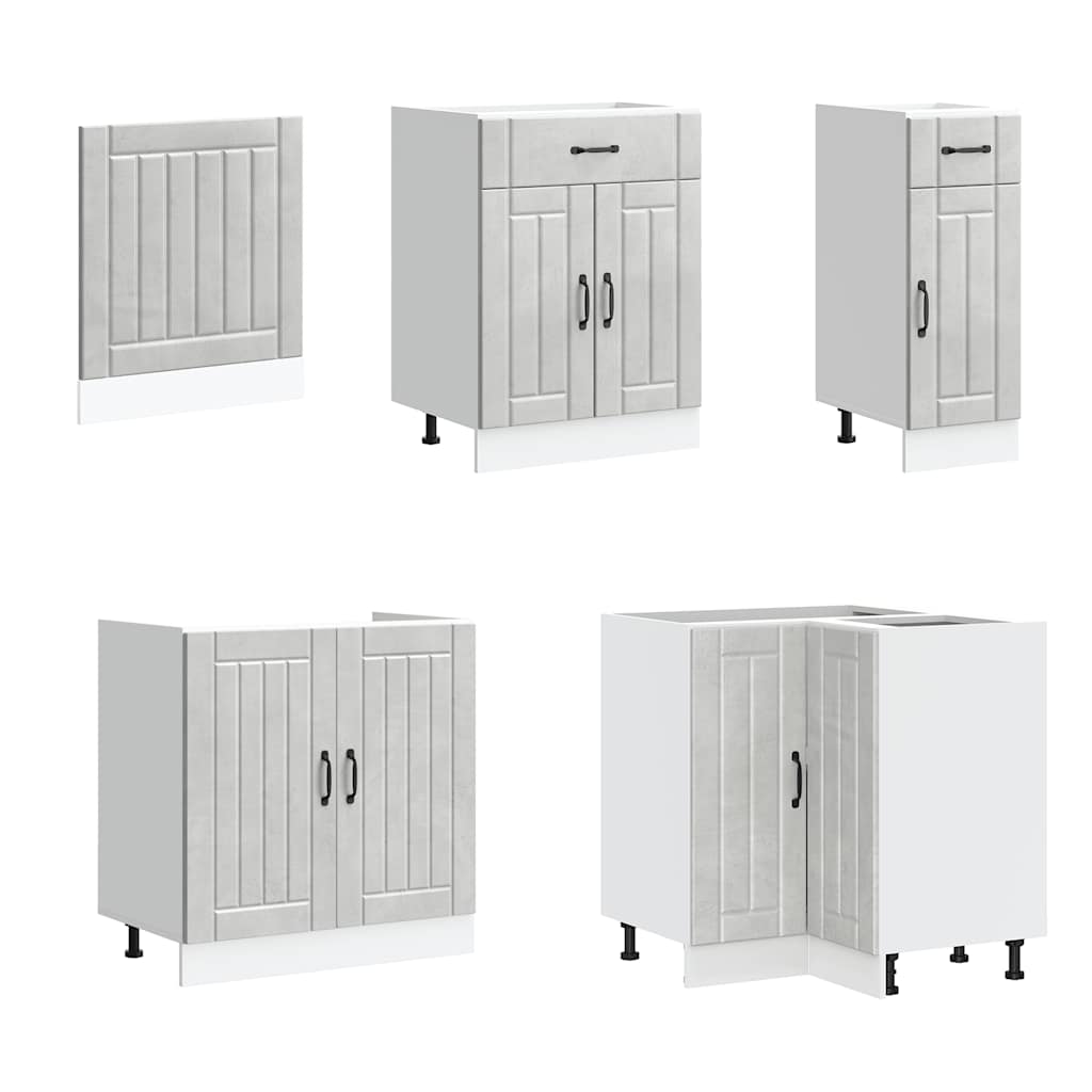 Set Mobili da Cucina 11 pz Lucca Grigio Cemento in Truciolato 3314895