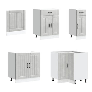 Set Mobili da Cucina 11 pz Lucca Grigio Cemento in Truciolato 3314895