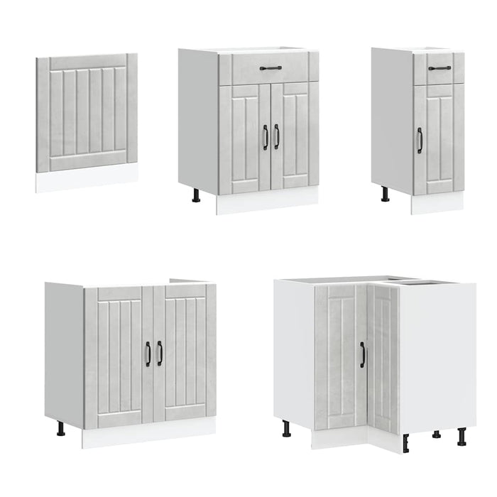 Set Mobili da Cucina 11 pz Lucca Grigio Cemento in Truciolato 3314895