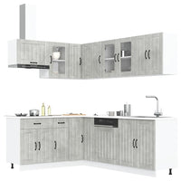 vidaXL Set Mobili da Cucina 11 pz Lucca Grigio Cemento in Truciolato