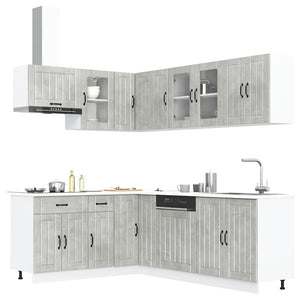 Set Mobili da Cucina 11 pz Lucca Grigio Cemento in Truciolato 3314895