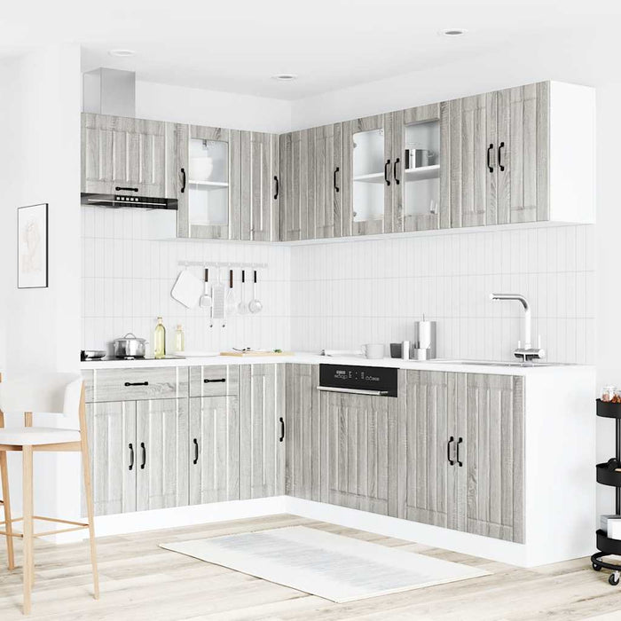 Set Mobili da Cucina 11 pz Lucca Grigio Sonoma in Truciolato 3314897