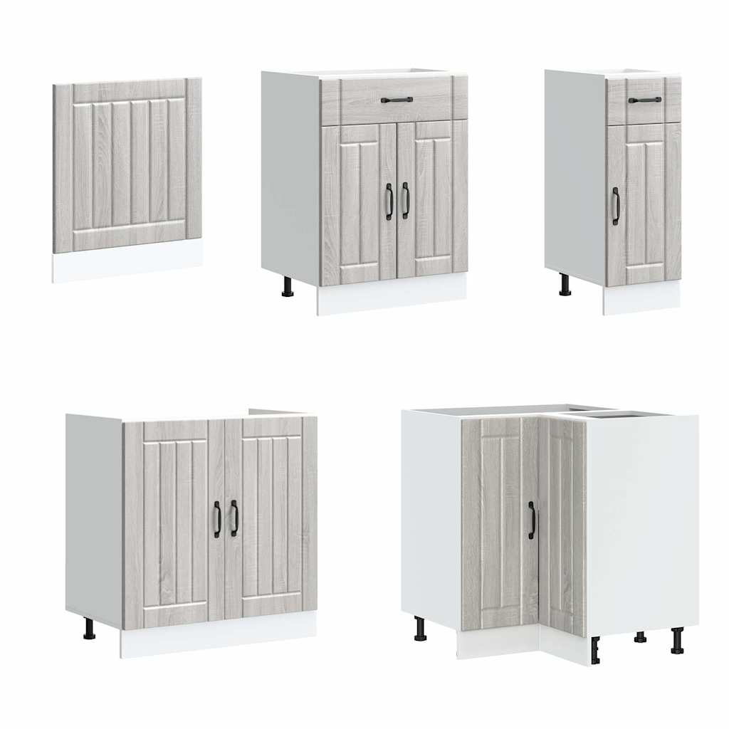 Set Mobili da Cucina 11 pz Lucca Grigio Sonoma in Truciolato 3314897