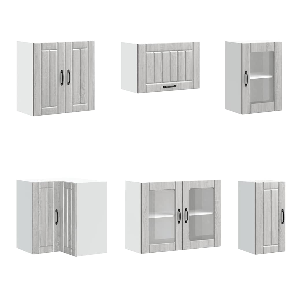 Set Mobili da Cucina 11 pz Lucca Grigio Sonoma in Truciolato 3314897