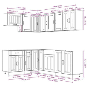 Set Mobili da Cucina 11 pz Lucca Grigio Sonoma in Truciolato 3314897