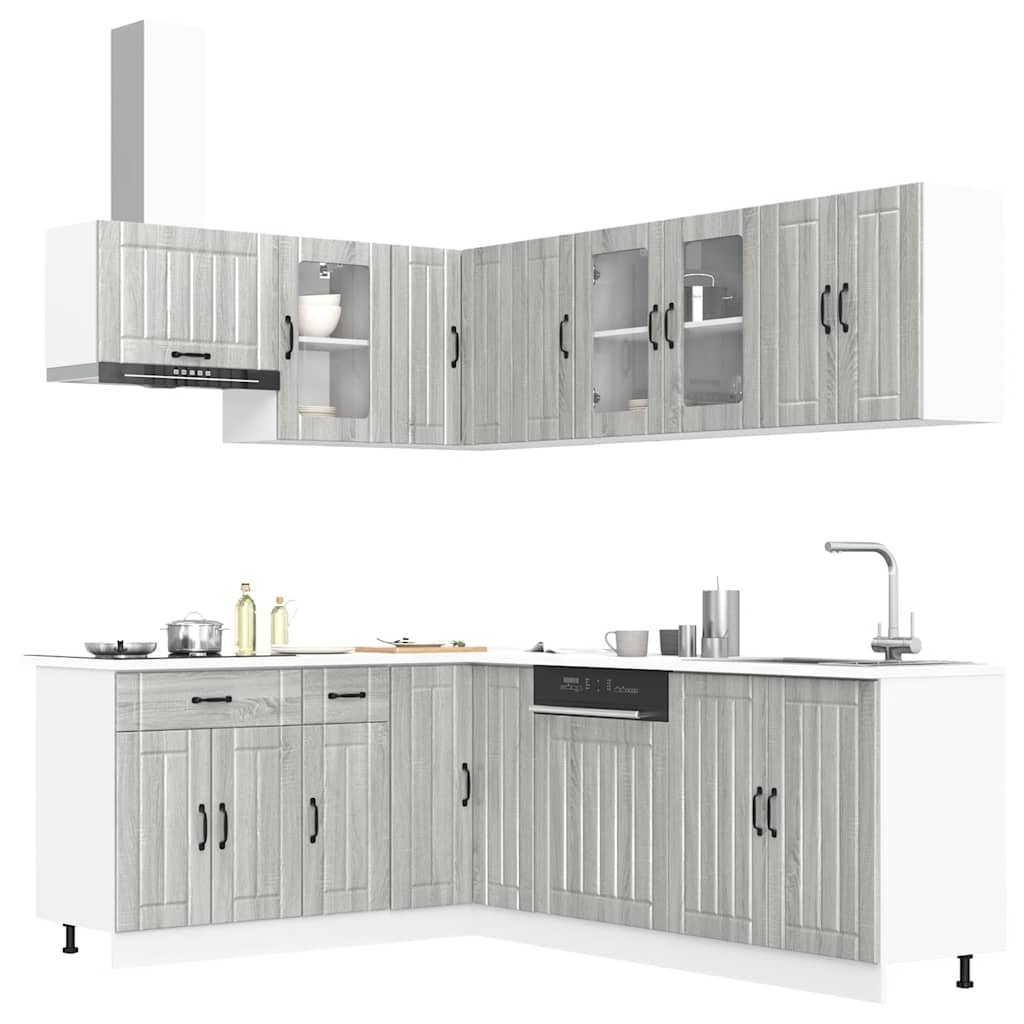 Set Mobili da Cucina 11 pz Lucca Grigio Sonoma in Truciolato 3314897