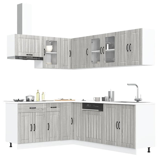Set Mobili da Cucina 11 pz Lucca Grigio Sonoma in Truciolato 3314897