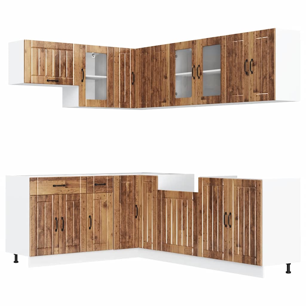 Set Mobili da Cucina 11 pz Lucca Legno Antico in Truciolato