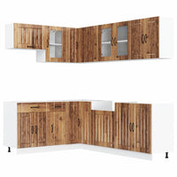 Set Mobili da Cucina 11 pz Lucca Legno Antico in Truciolato