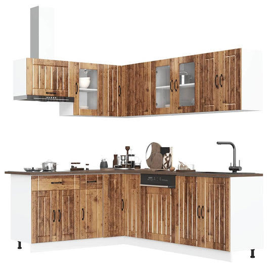 Set Mobili da Cucina 11 pz Lucca Legno Antico in Truciolato