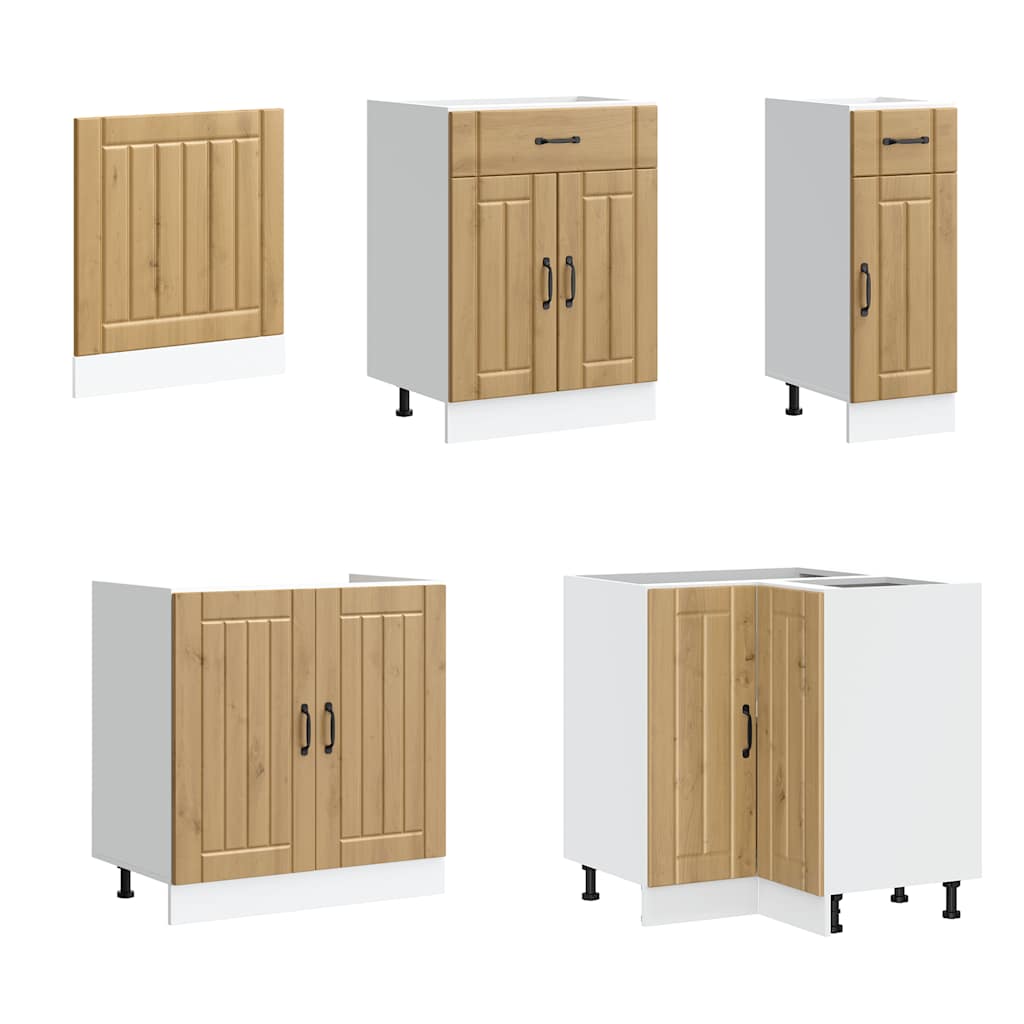 Set Mobili da Cucina 11 pz Lucca Rovere Artigianale Truciolato