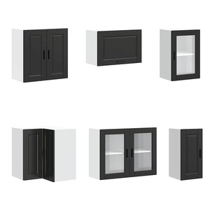 Set Mobili da Cucina 11 pz Porto Neri Legno Multistrato 3314902