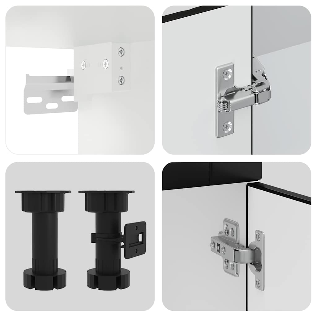 Set Mobili da Cucina 11 pz Porto Neri Legno Multistrato 3314902