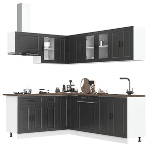 Set Mobili da Cucina 11 pz Porto Neri Legno Multistrato 3314902