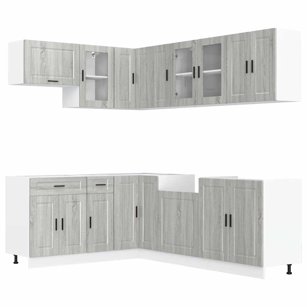 vidaXL Set Mobili da Cucina 11 pz Porto Grigio Sonoma in Truciolato