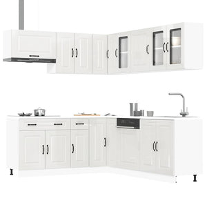 vidaXL Set Mobili da Cucina 11 pz Kalmar Bianchi Lucido in Truciolato