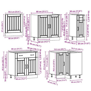 Set Mobili da Cucina 11 pz Lucca Bianchi Legno Multistrato