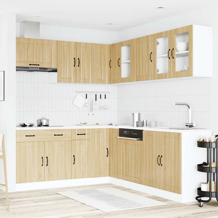 vidaXL Set Mobili da Cucina 11 pz Lucca Rovere Sonoma in Truciolato