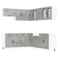 Set Mobili da Cucina 11 pz Lucca Grigio Cemento in Truciolato 3314925
