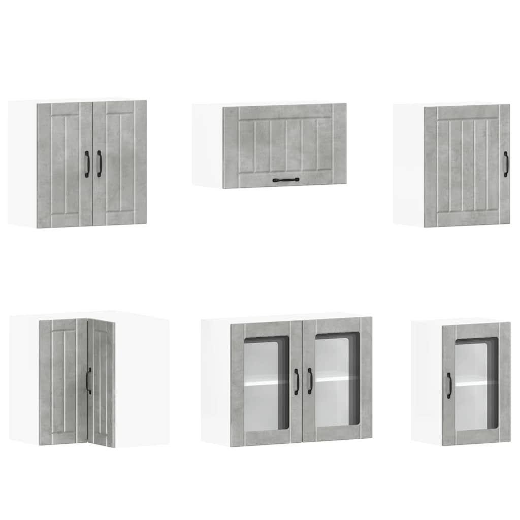 Set Mobili da Cucina 11 pz Lucca Grigio Cemento in Truciolato 3314925