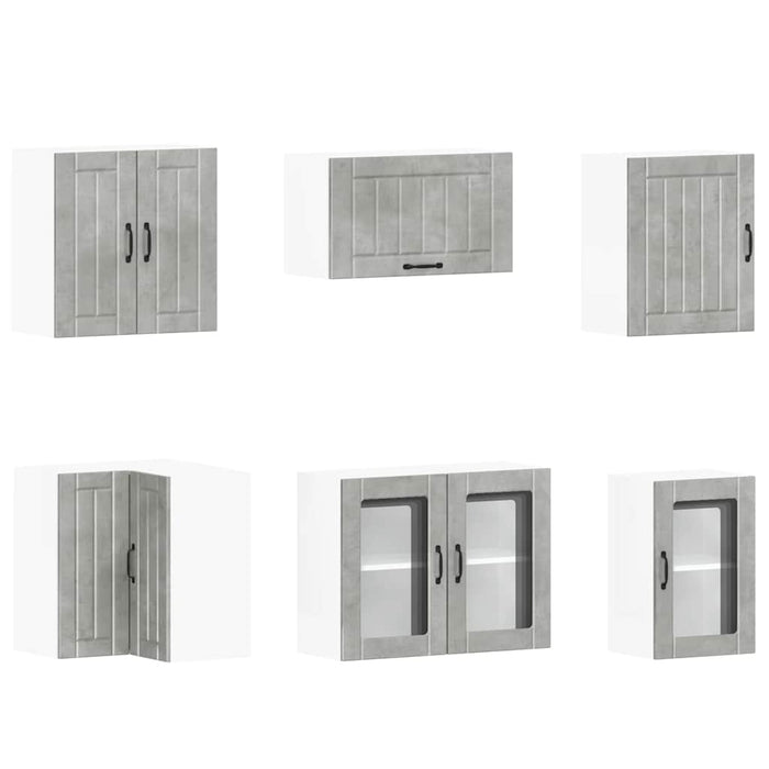 Set Mobili da Cucina 11 pz Lucca Grigio Cemento in Truciolato 3314925