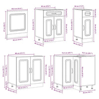 vidaXL Set Mobili da Cucina 11 pz Lucca Grigio Cemento in Truciolato