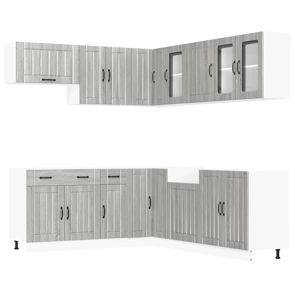 Set Mobili da Cucina 11 pz Lucca Grigio Sonoma in Truciolato 3314927
