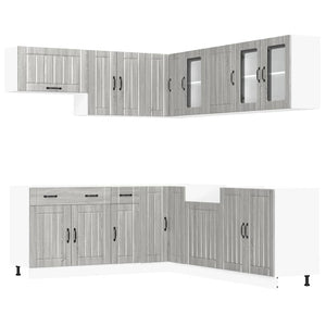 Set Mobili da Cucina 11 pz Lucca Grigio Sonoma in Truciolato 3314927