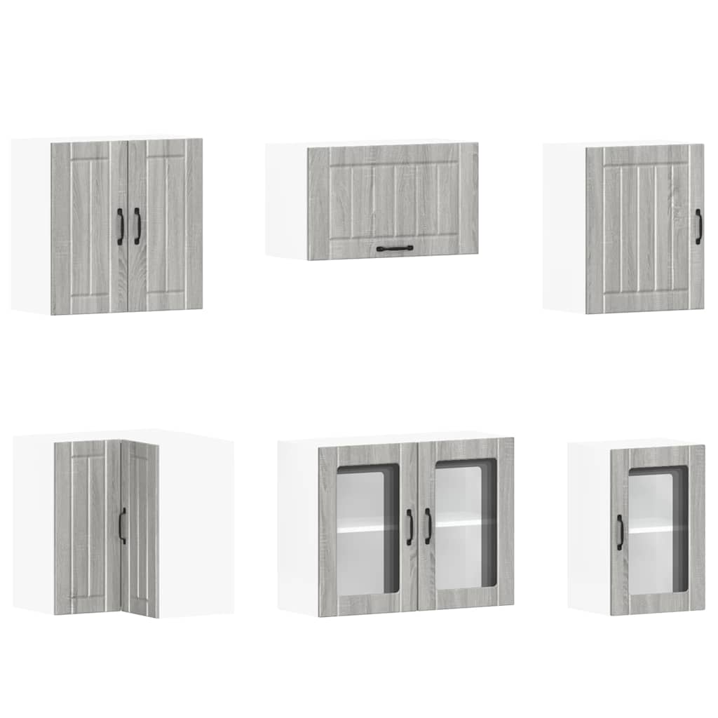 vidaXL Set Mobili da Cucina 11 pz Lucca Grigio Sonoma in Truciolato