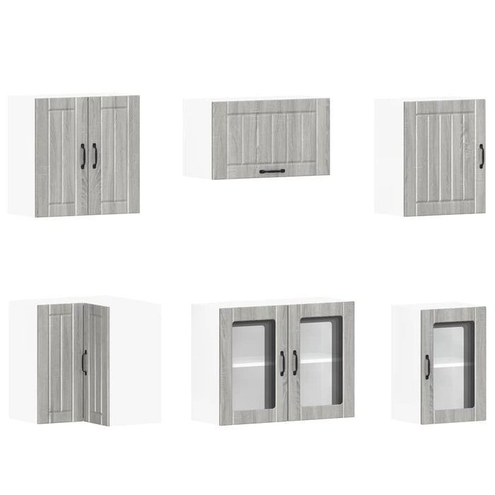 Set Mobili da Cucina 11 pz Lucca Grigio Sonoma in Truciolato 3314927