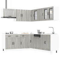 vidaXL Set Mobili da Cucina 11 pz Lucca Grigio Sonoma in Truciolato