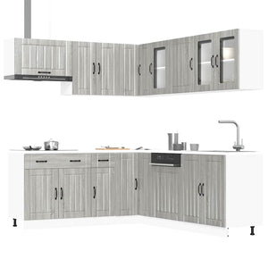 vidaXL Set Mobili da Cucina 11 pz Lucca Grigio Sonoma in Truciolato