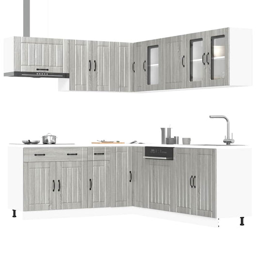 Set Mobili da Cucina 11 pz Lucca Grigio Sonoma in Truciolato 3314927