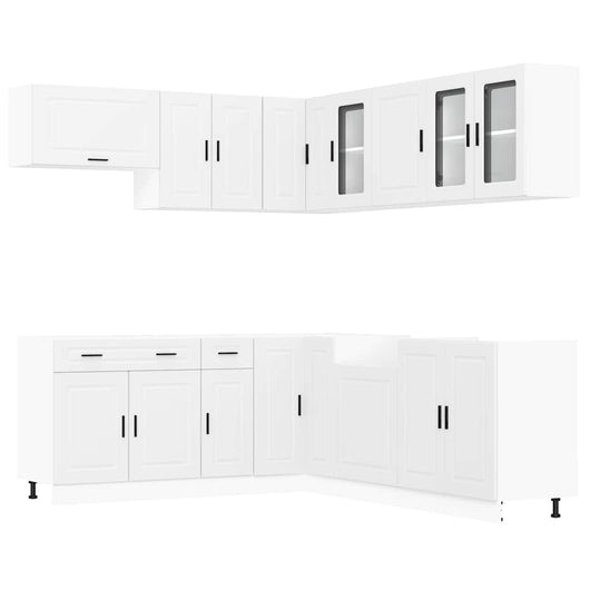 vidaXL Set Mobili da Cucina 11 pz Porto Bianchi Legno Multistrato