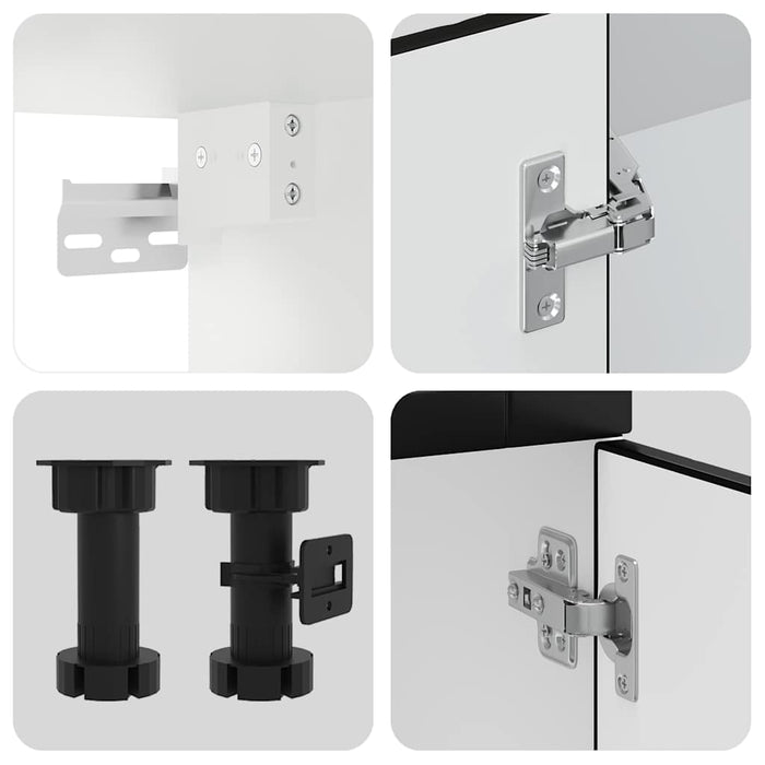 Set Mobili da Cucina 11 pz Porto Neri Legno Multistrato 3314932