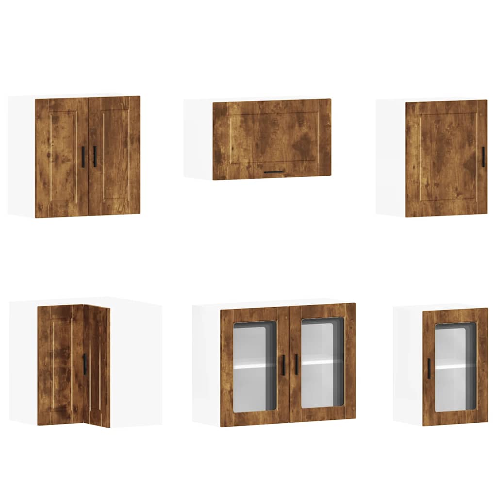 Set Mobili da Cucina 11 pz Porto Rovere Fumo in Truciolato