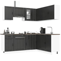 Set Mobili da Cucina 11 pz Kalmar Neri Legno Multistrato